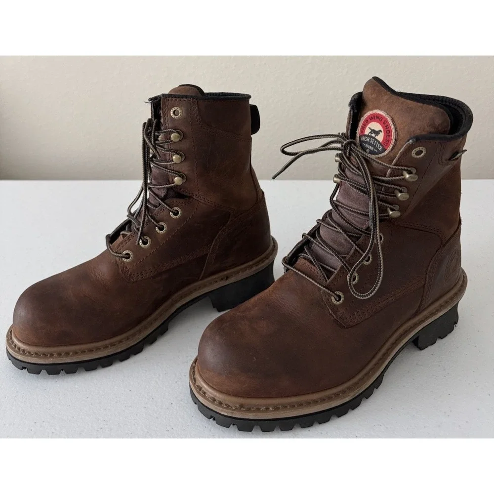 Red Wing Irish Setter Mesabi Steel Toe Logger Boot 83236 Brown Womens 6.5D US